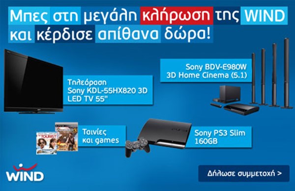 Wind: εορταστική κλήρωση, super δώρα! 